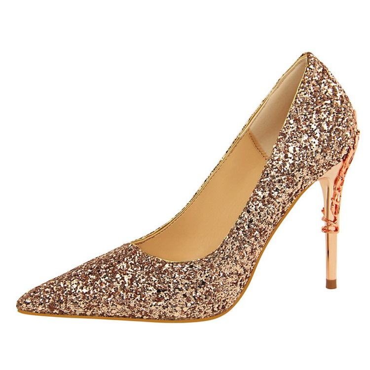 Sapatos De Baile De Formatura De Salto Agulha De Salto Agulha Com Colagem Feminina