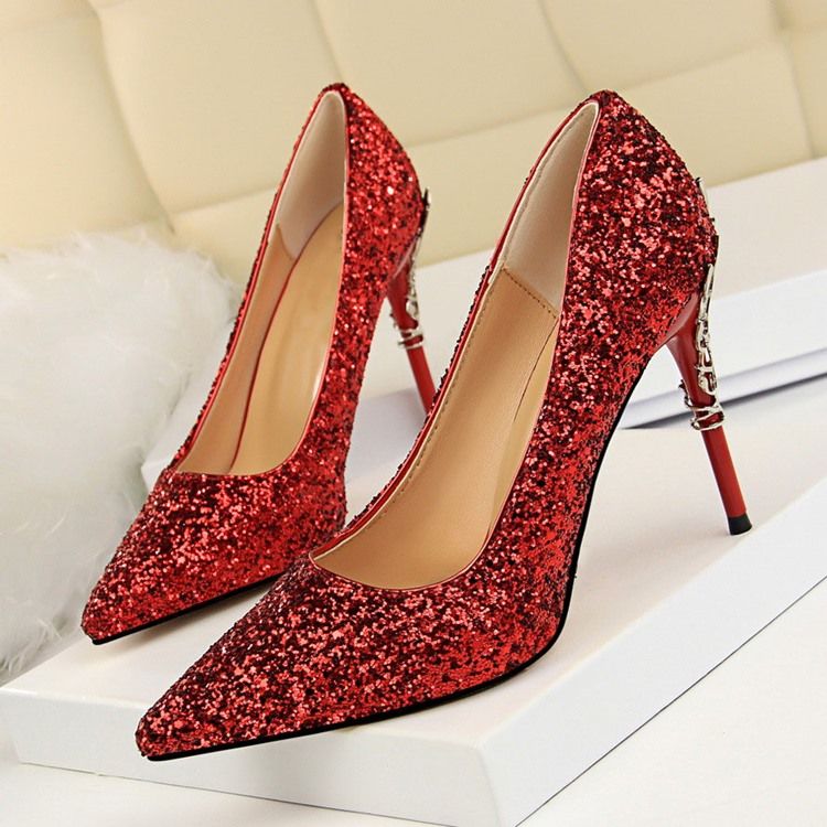 Sapatos De Baile De Formatura De Salto Agulha De Salto Agulha Com Colagem Feminina