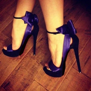 Sapatos De Baile De Formatura Sexy Bowknot Roxo Sexy Moda Feminina