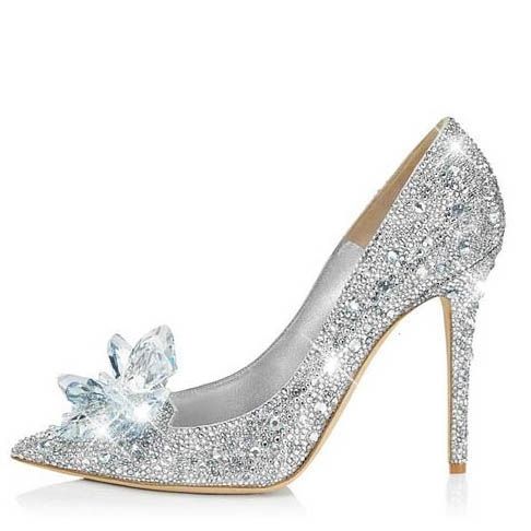 Sapatos De Baile De Salto Alto Com Miçangas De Strass Feminino