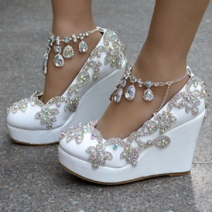 Sapatos De Baile De Salto Alto Com Plataforma De Strass Feminino