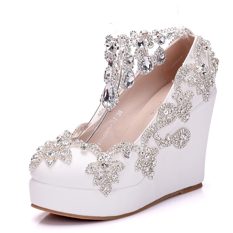 Sapatos De Baile De Salto Alto Com Plataforma De Strass Feminino