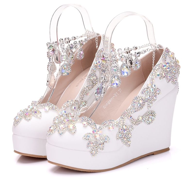 Sapatos De Baile De Salto Alto Com Plataforma De Strass Feminino