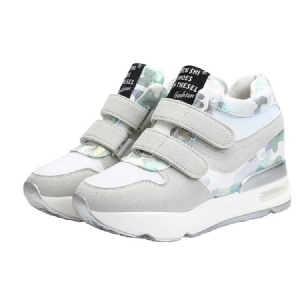 Tênis Feminino De Velcro Com Plataforma De Camuflagem Patchwork