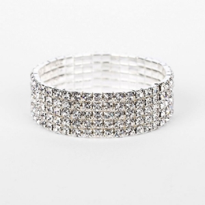 Diamante Plain Romântico Pulseiras Femininas De Casamento