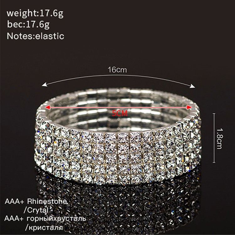 Diamante Plain Romântico Pulseiras Femininas De Casamento