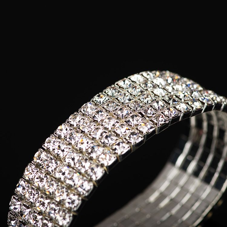 Diamante Plain Romântico Pulseiras Femininas De Casamento