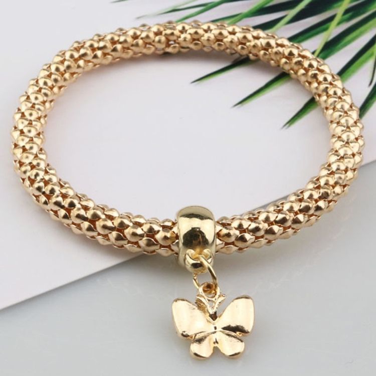 Pulseira Pingente Borboleta De Três Camadas