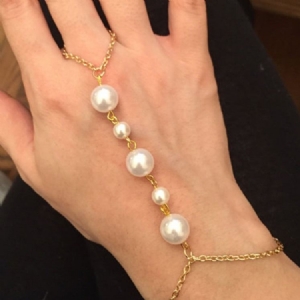 Pulseiras Femininas Doces Incrustadas Com Pérolas