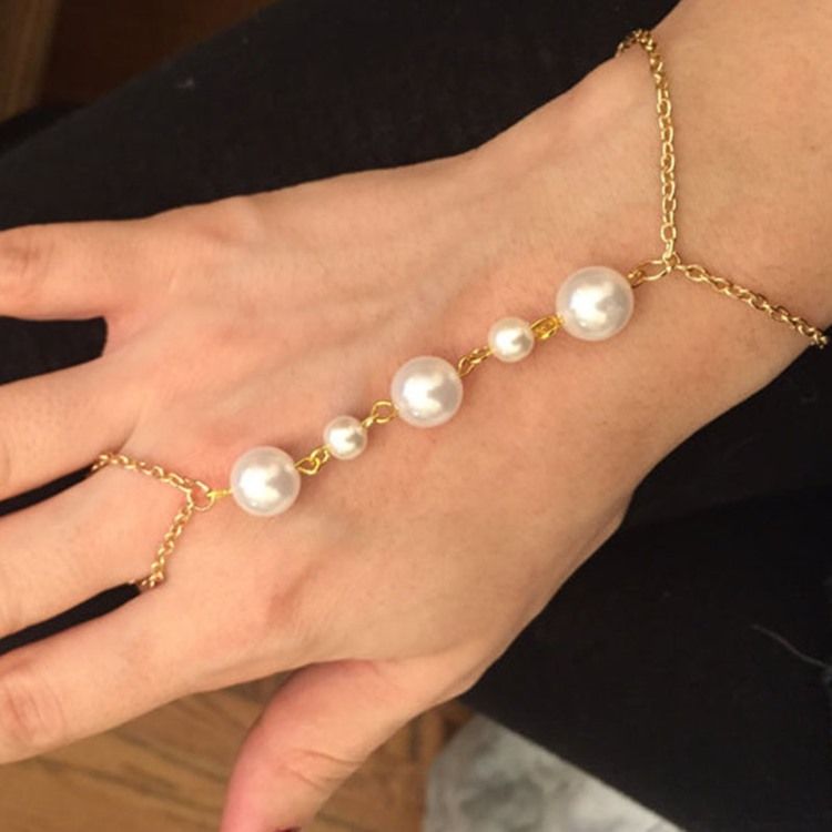 Pulseiras Femininas Doces Incrustadas Com Pérolas