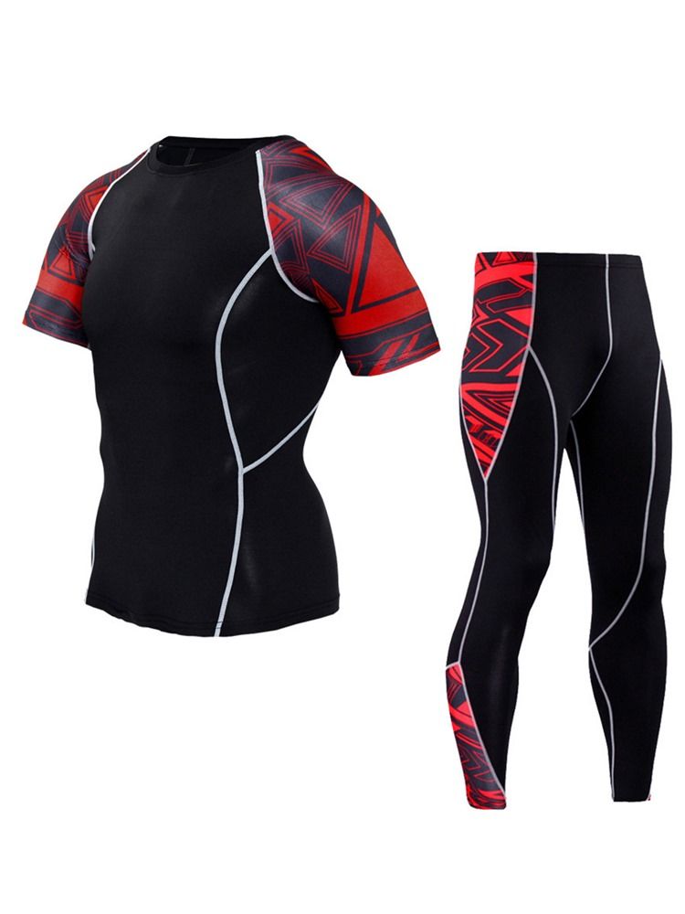 Badminton Masculino Anti-suor Estampado Conjuntos Esportivos Completos
