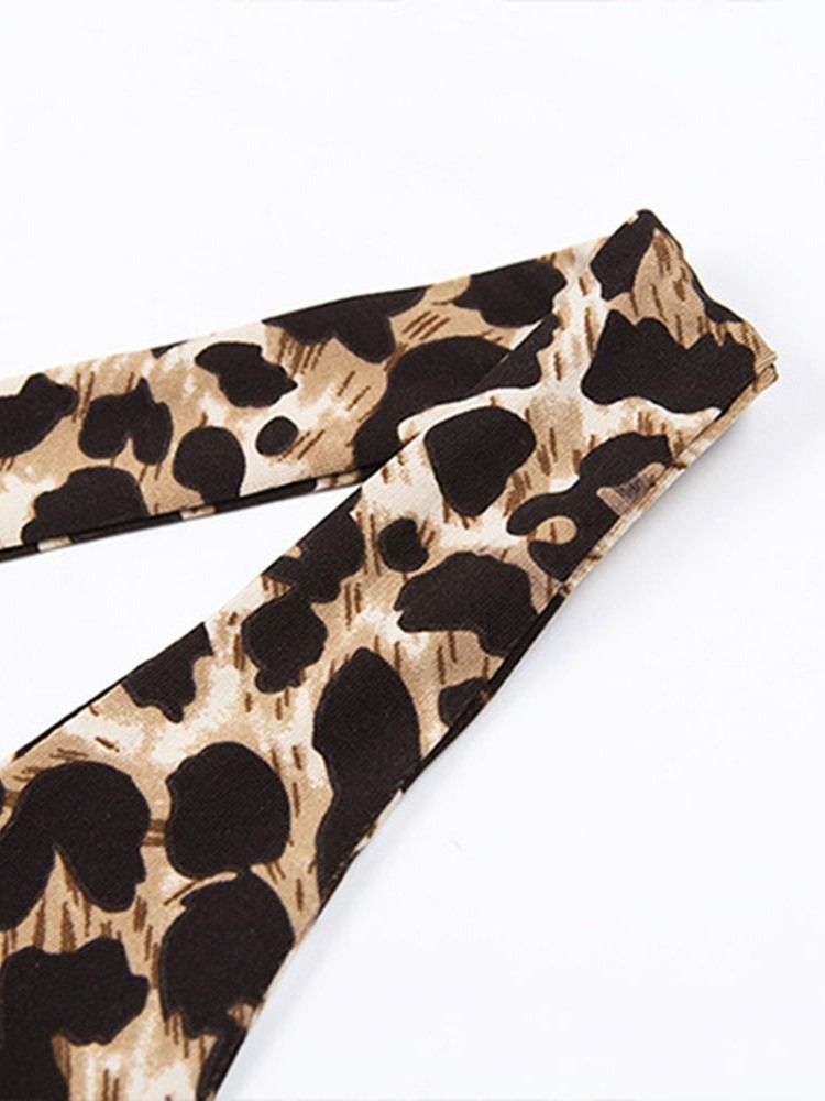 Calça Lápis De Cintura Alta Feminina Leopard Sports Jumpsuit