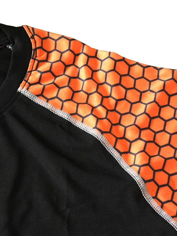 Conjunto Esporte Masculino Anti-suor Mistura Patchwork Manga Longa