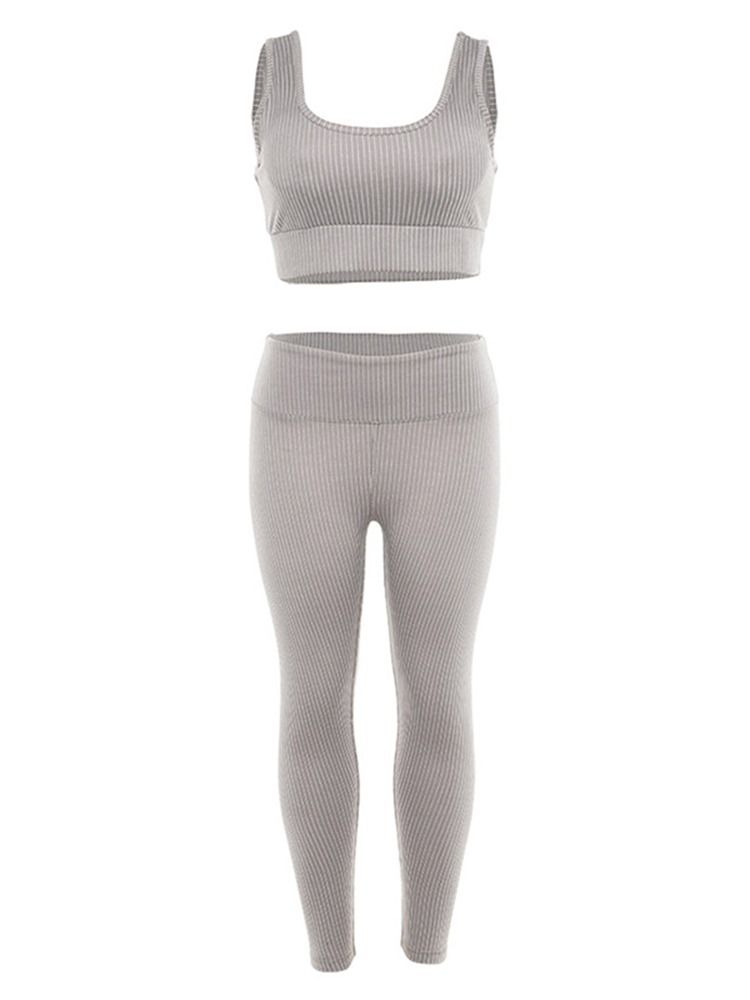 Conjunto Feminino Esportivo Sem Mangas Até O Tornozelo