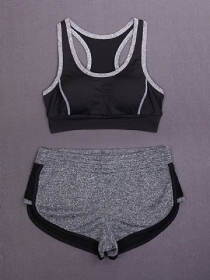 Conjunto Feminino De Patchwork Colorido Para Ioga De Secagem Rápida Sem Mangas. Conjuntos De Esportes Para Ioga