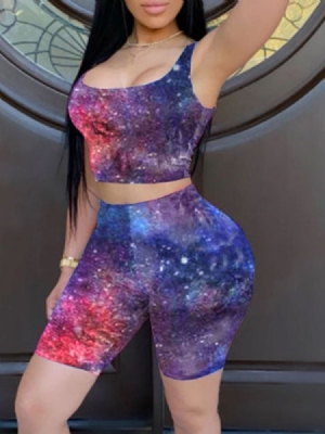 Conjunto De Roupas De Badminton Sem Mangas Com Bloco De Cores Feminino Anti-suor Estampado De Poliéster