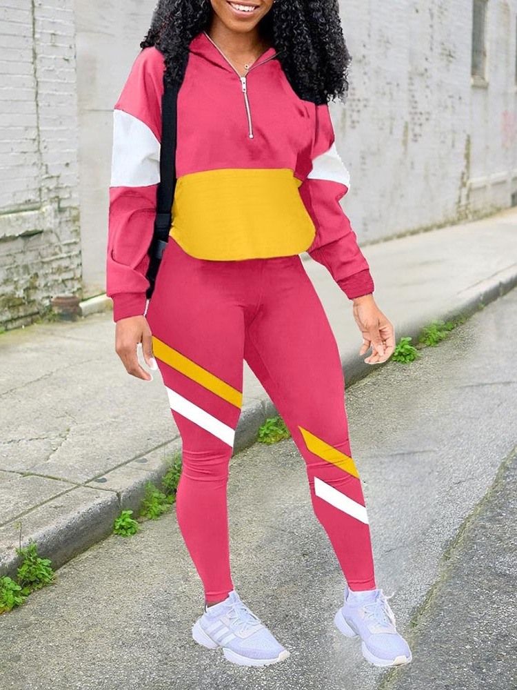 Conjunto De Roupas Femininas Anti-suor Patchwork Colorido Bloco De Nylon Badminton Pulôver