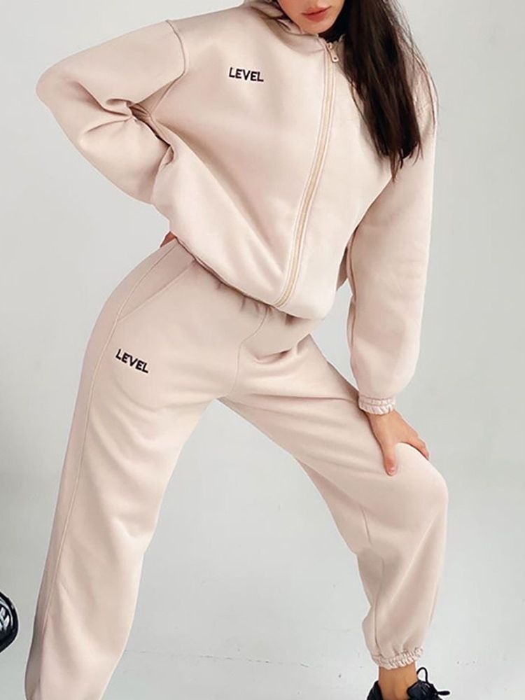 Conjunto De Roupas Femininas Anti-suor De Poliéster Bordado Com Letras De Basquete Até O Tornozelo