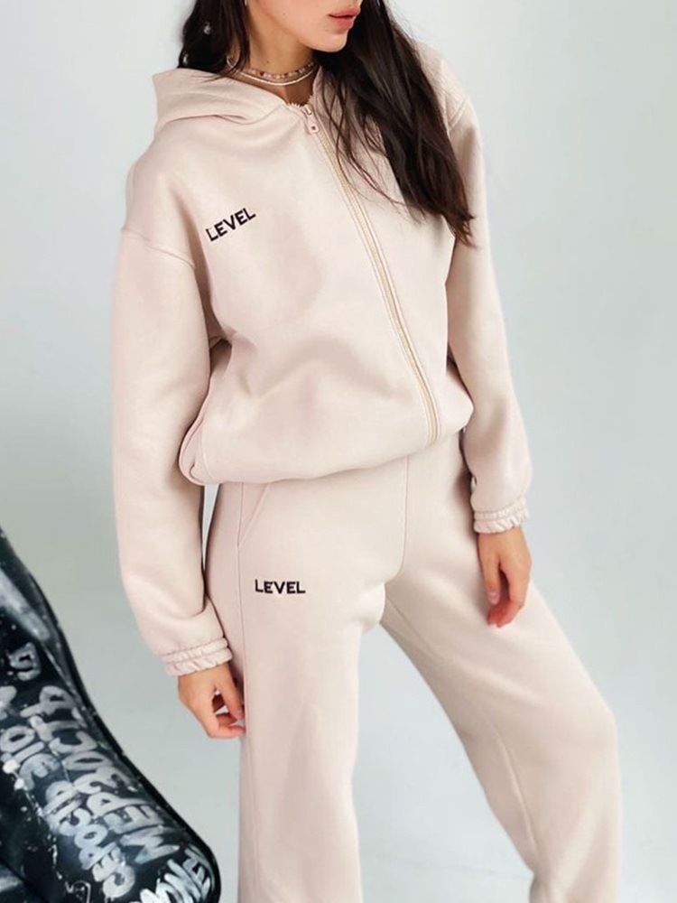 Conjunto De Roupas Femininas Anti-suor De Poliéster Bordado Com Letras De Basquete Até O Tornozelo