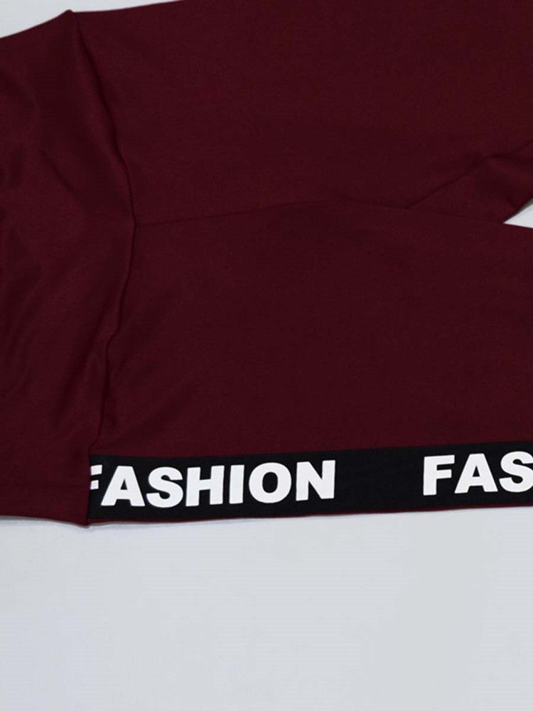 Conjunto De Roupas Femininas Com Letras Respiráveis De Comprimento Total Para Basquete