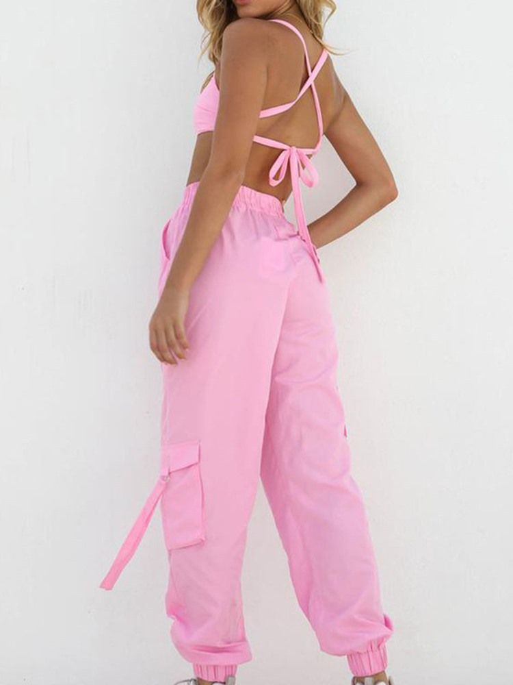 Conjunto De Roupas Femininas De Pulôver De Poliéster Sólido Até O Tornozelo