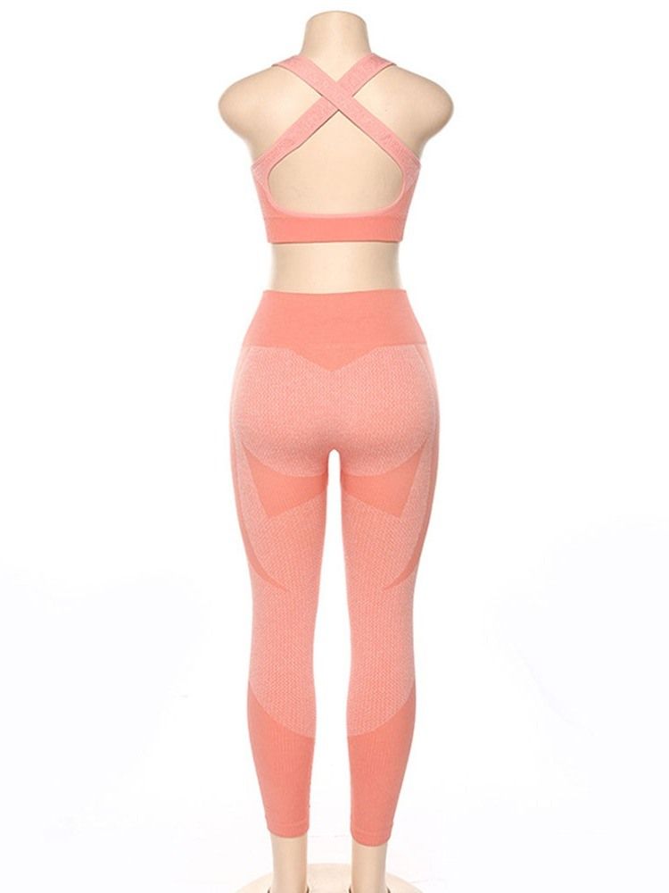 Conjuntos De Roupas Femininas De Poliéster Sem Mangas De Comprimento Total