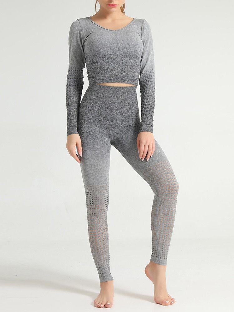 Conjuntos De Roupas Femininas De Secagem Rápida De Náilon Gradiente Para Tênis De Corpo Inteiro