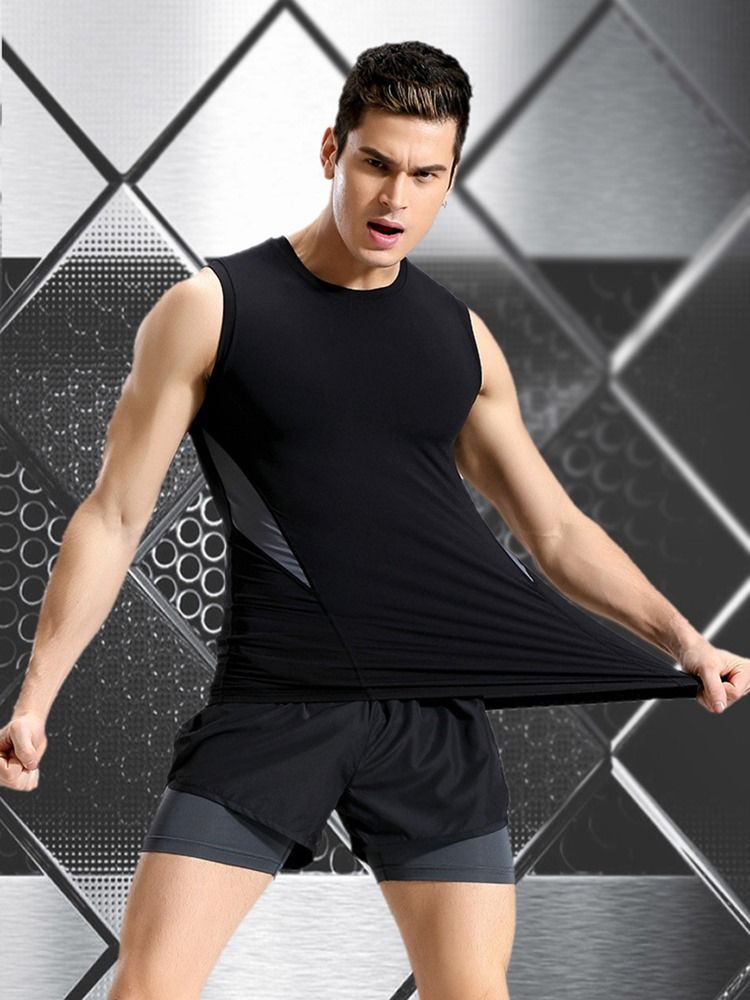 Masculino Patchwork Color Block Shorts Pullover Conjuntos De Esportes