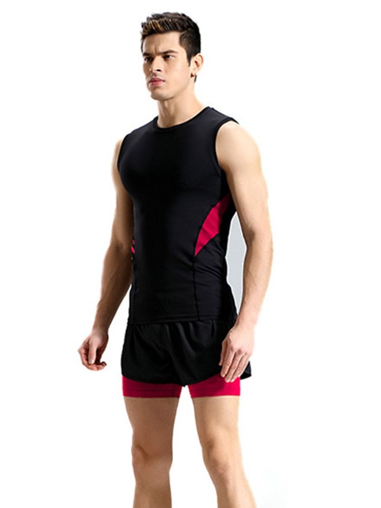 Masculino Patchwork Color Block Shorts Pullover Conjuntos De Esportes