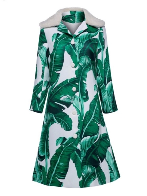 Casaco Feminino A Line Print Button Feminino