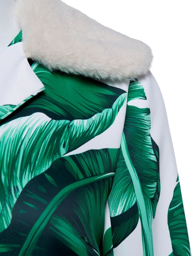 Casaco Feminino A Line Print Button Feminino