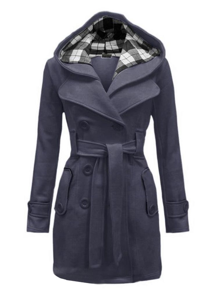 Casaco Feminino Estilo Euro-americano Com Capuz