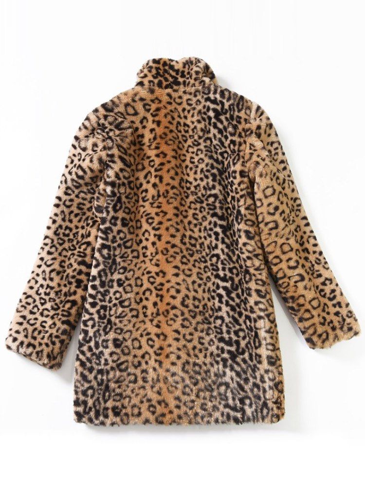 Casaco Feminino Solto Leopardo De Mangas Compridas Sexy