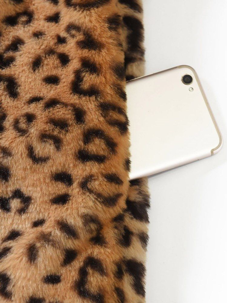 Casaco Feminino Solto Leopardo De Mangas Compridas Sexy