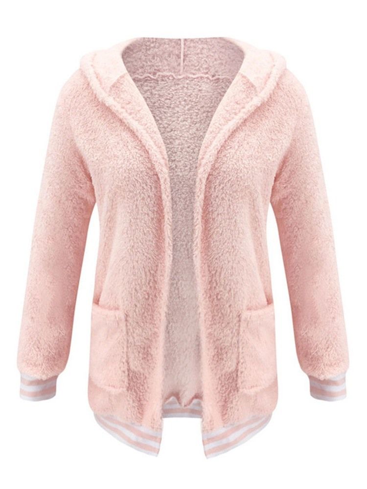 Casaco Feminino Solto De Patchwork Regular De Dupla Camada De Comprimento Médio