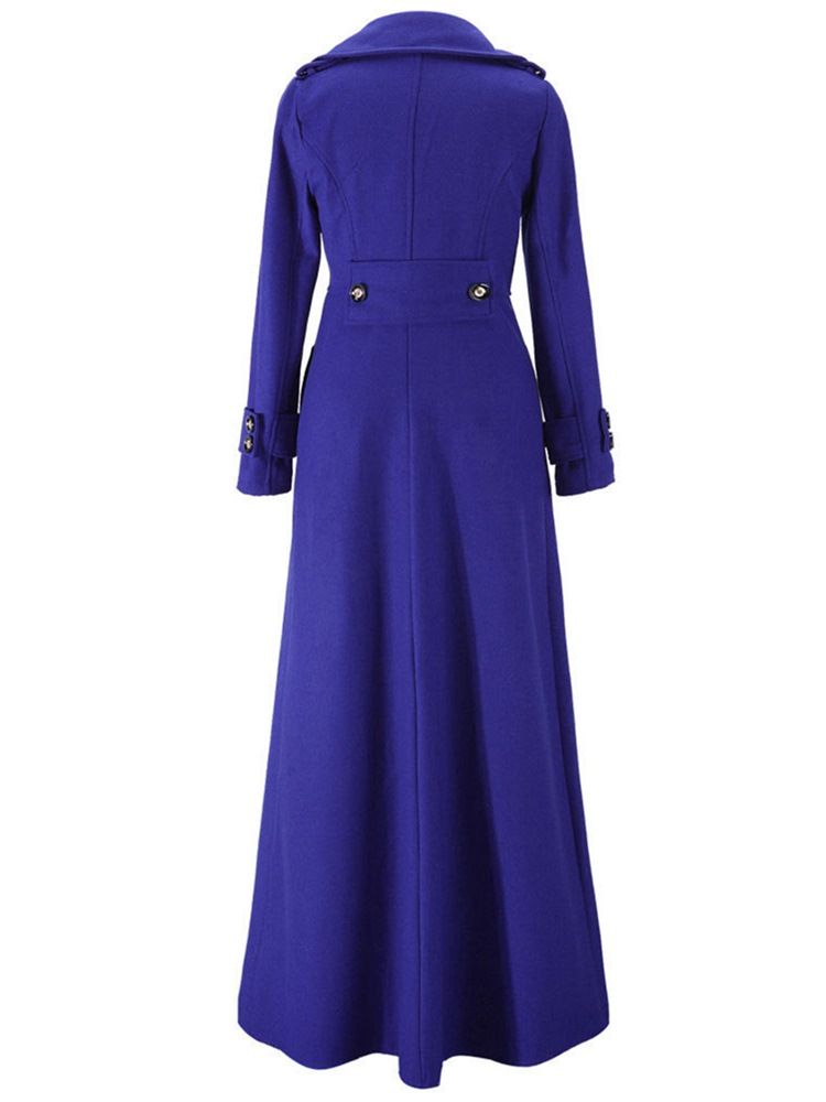 Casaco Longo Liso Feminino De Lapela Fina