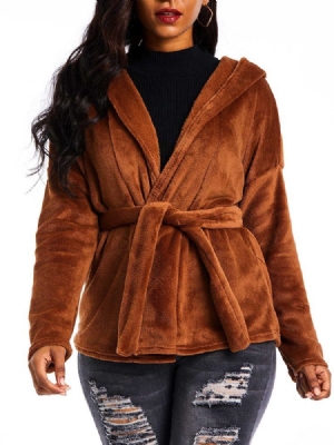 Sobretudo Feminino Solto De Renda Média De Inverno