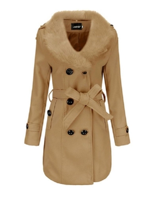Sobretudo Fino Feminino De Lapela De Inverno Regular
