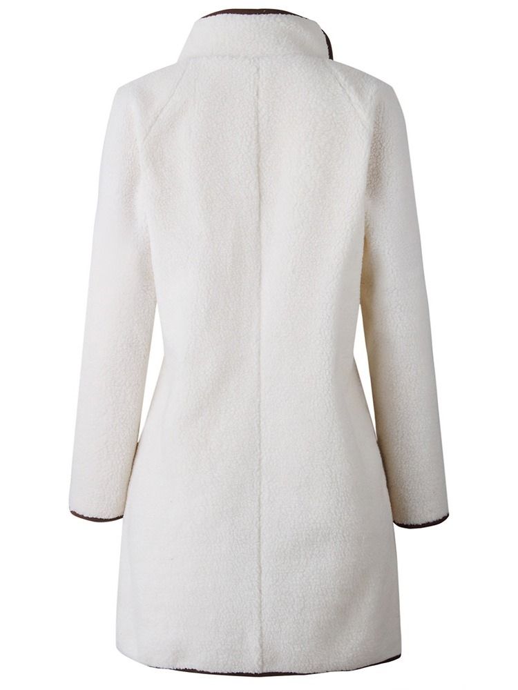 Sobretudo Fino De Inverno Feminino Com Zíper De Comprimento Médio