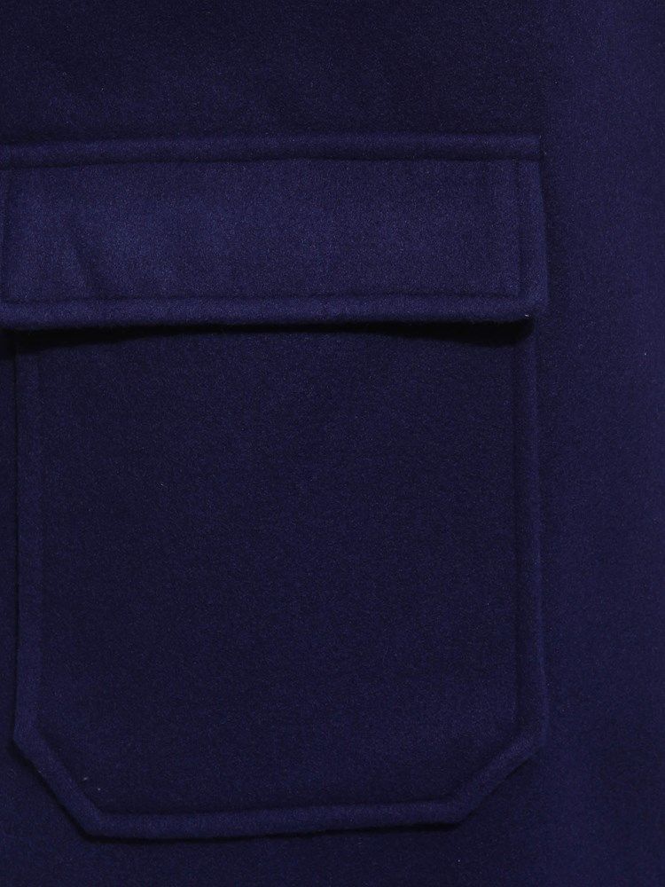 Sobretudo De Inverno Feminino Com Bolso Reto E Comprimento Médio