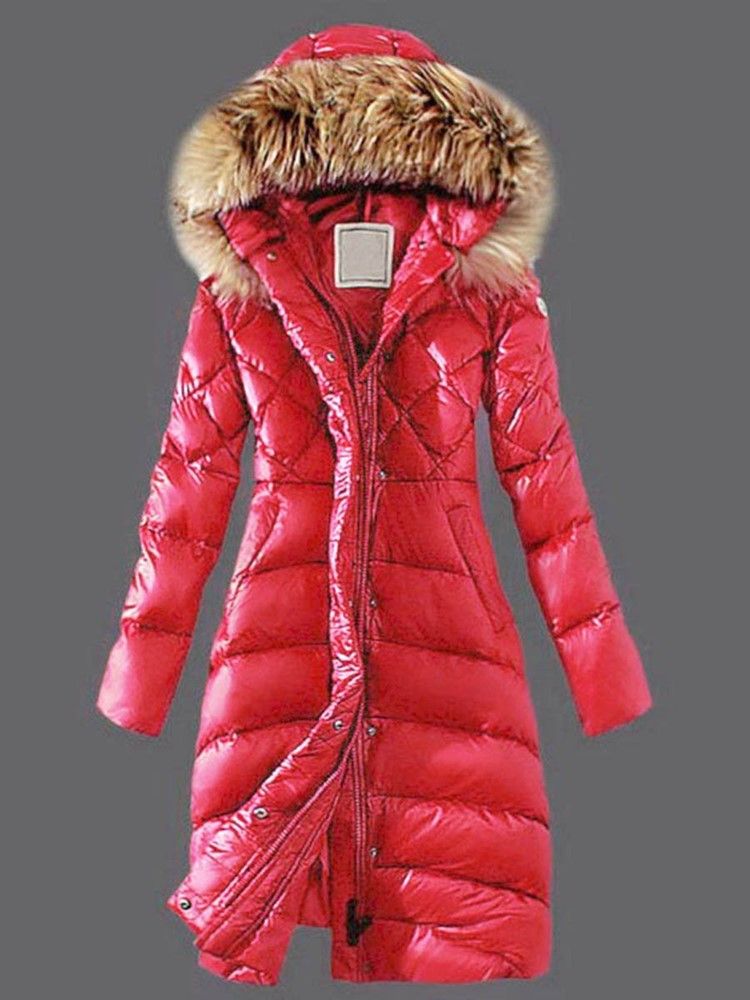 Sobretudo De Inverno Feminino De Pele Sintética Com Capuz Longo Quente E Grosso