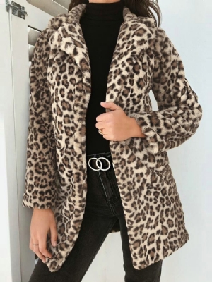 Sobretudo De Inverno Fino Estampado Feminino