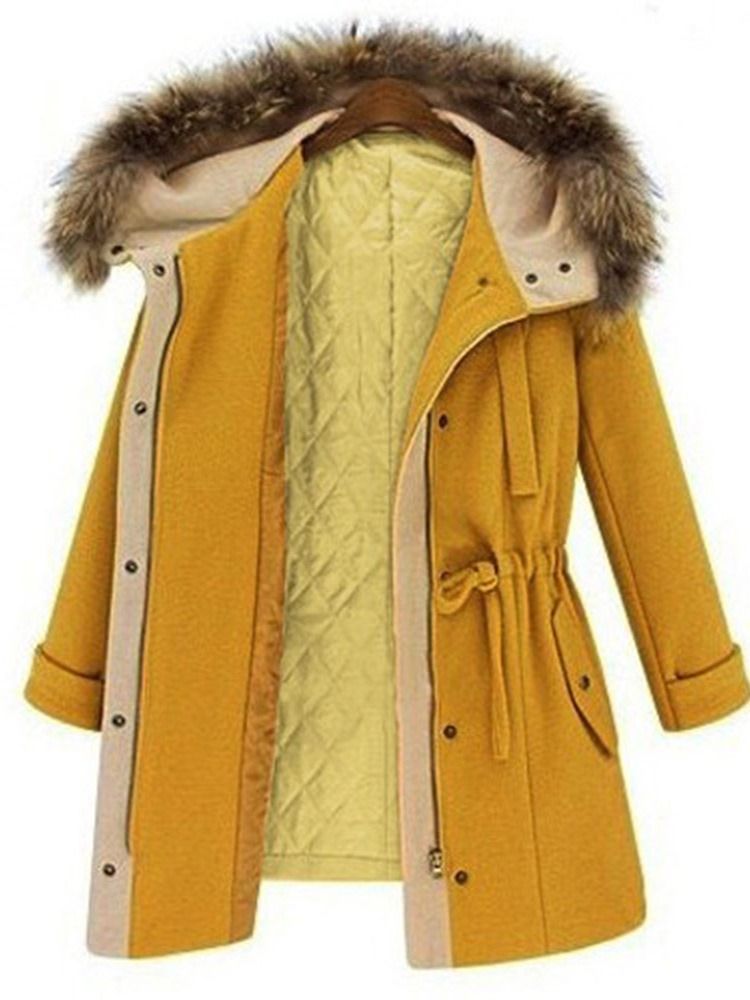 Sobretudo De Inverno Fino De Renda Média Com Zíper Feminino