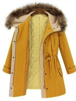 Sobretudo De Inverno Fino De Renda Média Com Zíper Feminino