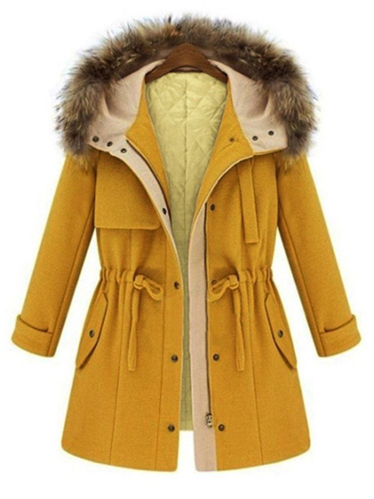 Sobretudo De Inverno Fino De Renda Média Com Zíper Feminino