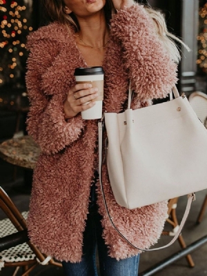 Sobretudo Solto De Inverno Feminino De Comprimento Médio