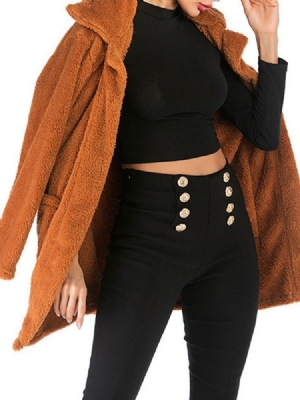 Sobretudo Solto Regular De Inverno De Comprimento Médio Feminino